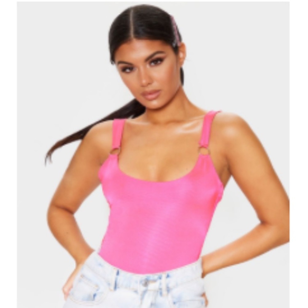 PLT hot pink body suit